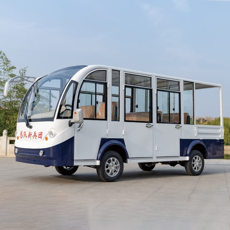 全封閉三排帶斗觀光車
